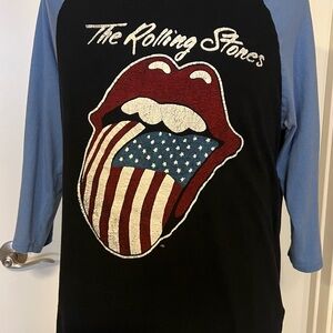 The Rolling Stones baseball Raglan Shirt - Black and Blue USA XL